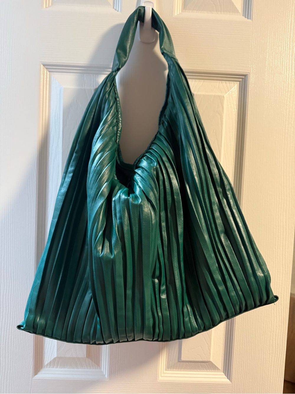 Street Level Green Pleated Hobo Shoulder Bag